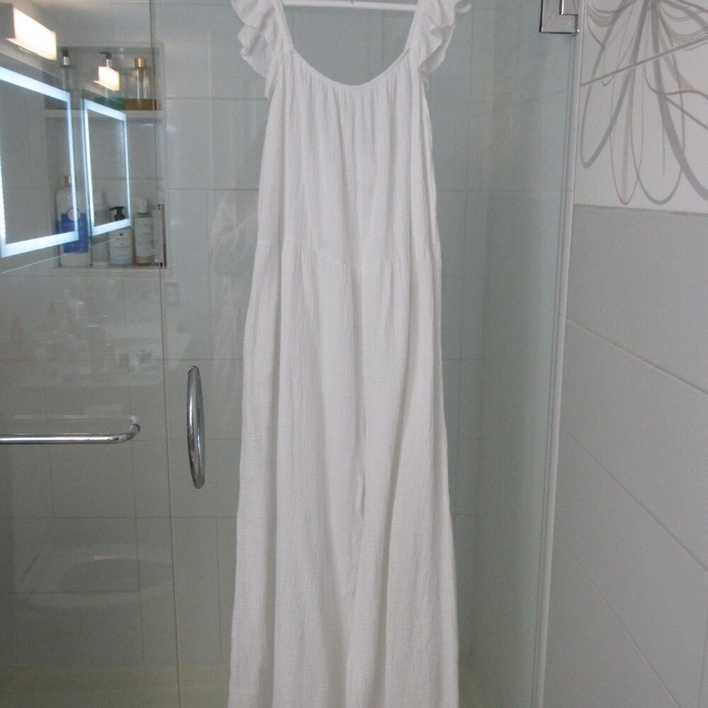 NWT's Bianca Neri Italy Loose Light Weight White Cotton Beach Swim Romper--S/M/L